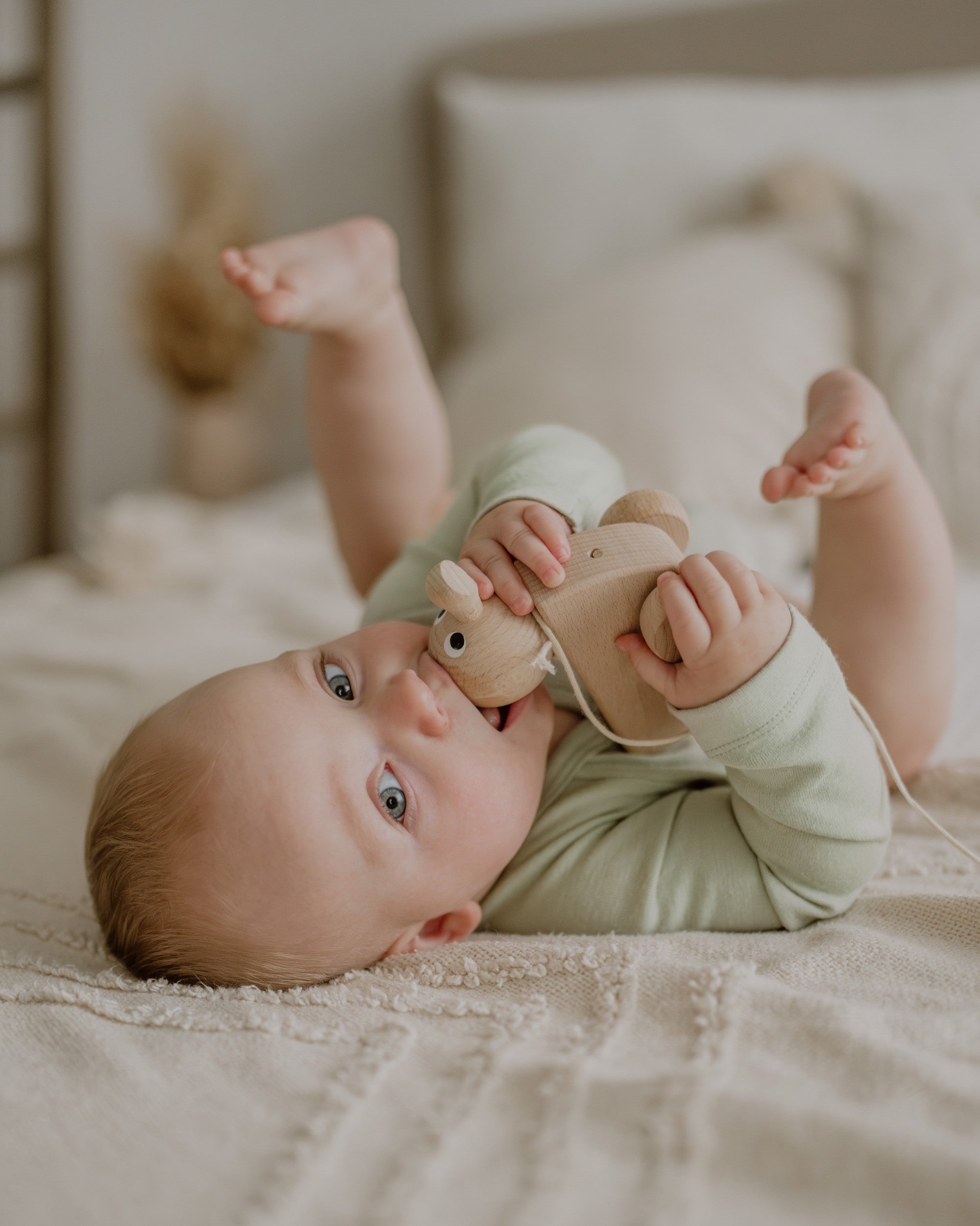 Wool silk wrap bodysuit - Salvia