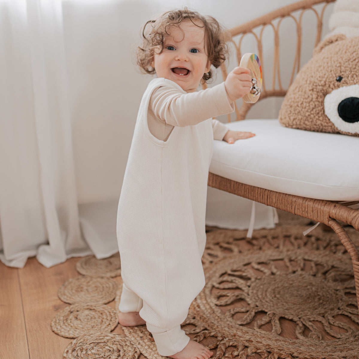 Sleeping bag with feet - Beige