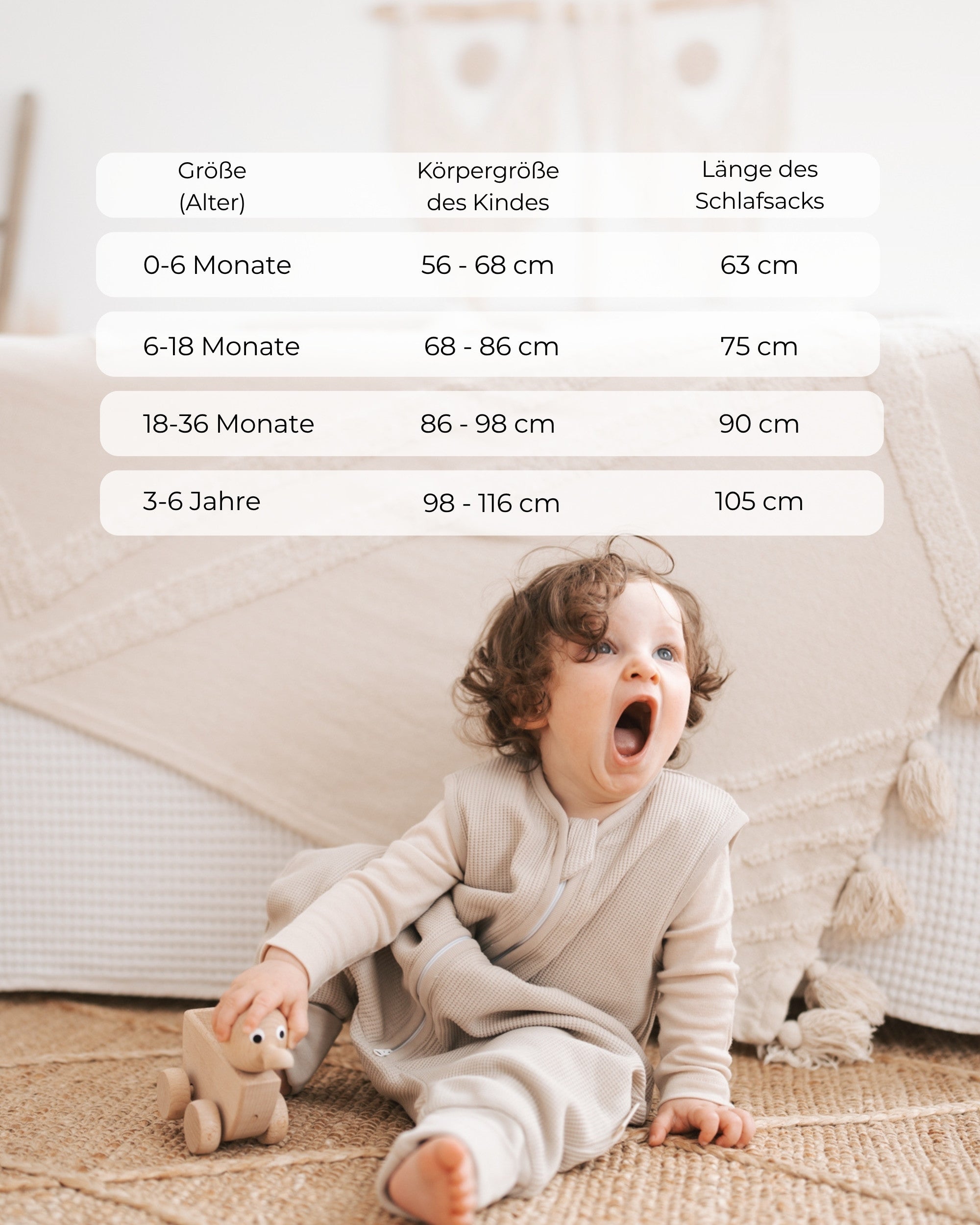 Sleeping bag with feet - Beige - 1.0 TOG